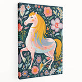 Whimsical Horse Kids Room Wall Art – Stretched Canvas for Kids