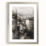 Silver-framed landscape artwork with a mat, showcasing a vibrant natural scene, perfect for home decor. The frame's elegant design enhances any interior aesthetic.