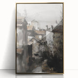 Framed acrylic wall art showcasing a vibrant landscape design with gold accents, perfect for enhancing modern home decor. Ideal for art enthusiasts seeking elegant interior styling.