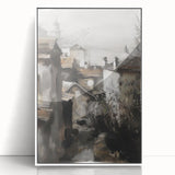 Framed acrylic landscape art piece showcasing vibrant colors and intricate details, displayed from the front with a sleek white frame, perfect for modern decor.