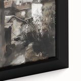 Close-up of a framed landscape canvas featuring vibrant colors and intricate details, showcasing a serene natural scene ideal for home decor enthusiasts.