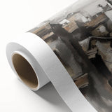 Rolled canvas showcasing a vibrant landscape design with rich colors and intricate details, securely packaged in a durable cardboard tube for safe transport. Ideal for home decor enthusiasts seeking unique artwork.