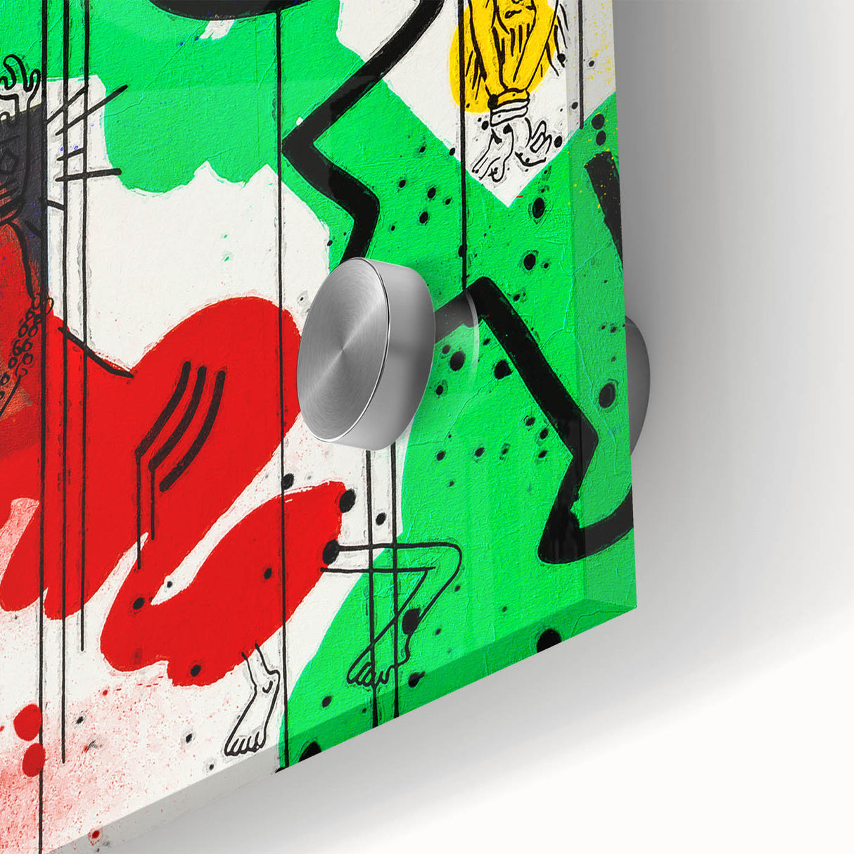Fiery Passion Pop Art Wall Art – Bold Green, Red, and Black Canvas
