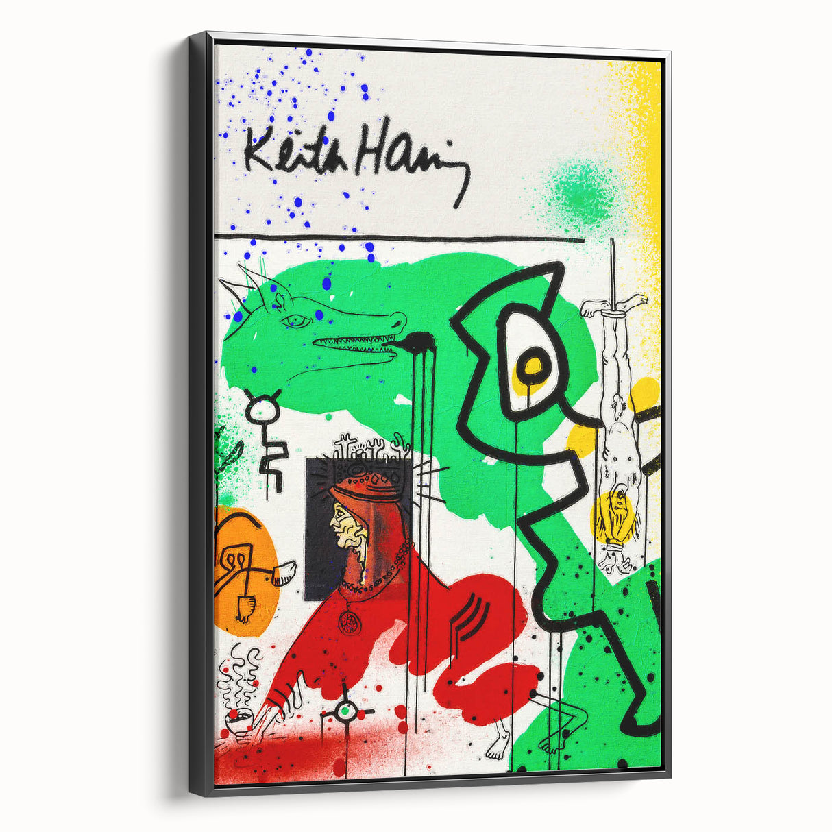 Vibrant Pop Art Wall Art - Green, Red, and Yellow Canvas Print