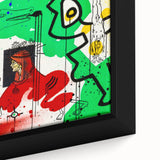 Fiery Passion Pop Art Wall Art – Bold Green, Red, and Black Canvas