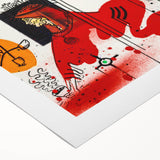 Fiery Passion Pop Art Wall Art – Bold Green, Red, and Black Canvas