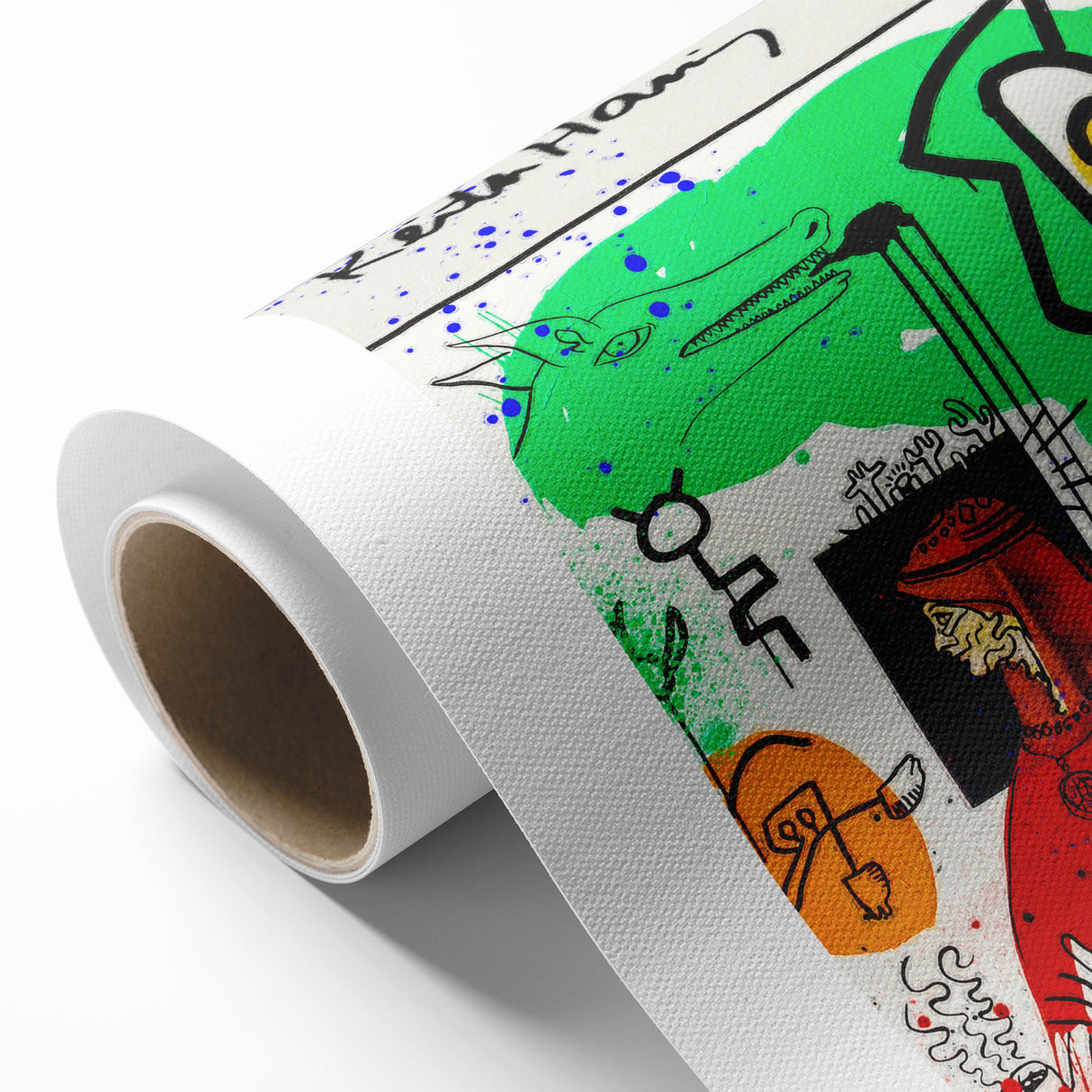 Vibrant Pop Art Wall Art - Green, Red, and Yellow Canvas Print