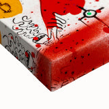 Fiery Passion Pop Art Wall Art – Bold Green, Red, and Black Canvas