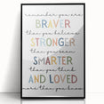 Braver Stronger Smarter Typography Art – Motivational Wall Decor