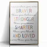 Braver Stronger Smarter Typography Art – Motivational Wall Decor
