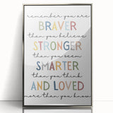 Braver Stronger Smarter Typography Art – Motivational Wall Decor