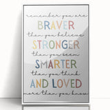 Braver Stronger Smarter Typography Art – Motivational Wall Decor