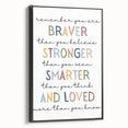 Braver Stronger Smarter Typography Art – Motivational Wall Decor