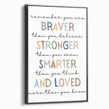 Braver Stronger Smarter Typography Art – Motivational Wall Decor