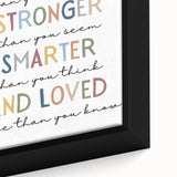 Braver Stronger Smarter Typography Art – Motivational Wall Decor