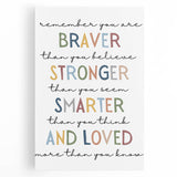Braver Stronger Smarter Typography Art – Motivational Wall Decor