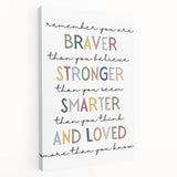 Braver Stronger Smarter Typography Art – Motivational Wall Decor