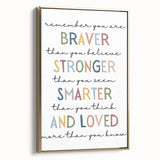 Braver Stronger Smarter Typography Art – Motivational Wall Decor