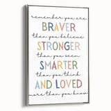 Braver Stronger Smarter Typography Art – Motivational Wall Decor