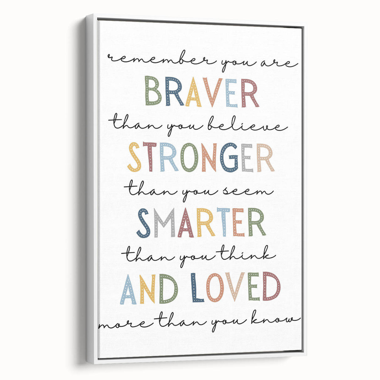 Braver Stronger Smarter Typography Art – Motivational Wall Decor