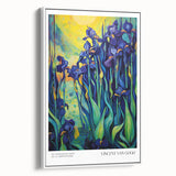 Extra large framed canvas of Van Gogh-style impressionist art, featuring vibrant colors on a black background.