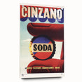Cinzano Soda Retro Advertisement Vintage Poster Art - Mid-Century Print