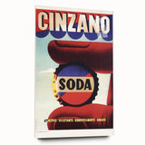 Cinzano Soda Retro Advertisement Vintage Poster Art - Mid-Century Print
