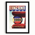 Cinzano Soda Retro Advertisement Vintage Poster Art - Mid-Century Print