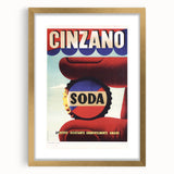 Cinzano Soda Retro Advertisement Vintage Poster Art - Mid-Century Print