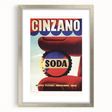 Cinzano Soda Retro Advertisement Vintage Poster Art - Mid-Century Print