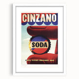 Cinzano Soda Retro Advertisement Vintage Poster Art - Mid-Century Print