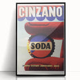Cinzano Soda Retro Advertisement Vintage Poster Art - Mid-Century Print