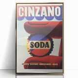 Cinzano Soda Retro Advertisement Vintage Poster Art - Mid-Century Print