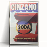 Cinzano Soda Retro Advertisement Vintage Poster Art - Mid-Century Print