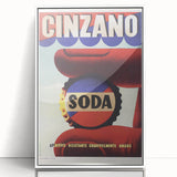 Cinzano Soda Retro Advertisement Vintage Poster Art - Mid-Century Print