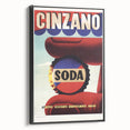 Cinzano Soda Retro Advertisement Vintage Poster Art - Mid-Century Print