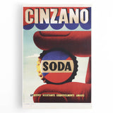 Cinzano Soda Retro Advertisement Vintage Poster Art - Mid-Century Print
