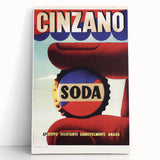 Cinzano Soda Retro Advertisement Vintage Poster Art - Mid-Century Print