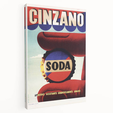 Cinzano Soda Retro Advertisement Vintage Poster Art - Mid-Century Print