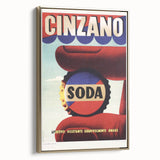 Cinzano Soda Retro Advertisement Vintage Poster Art - Mid-Century Print