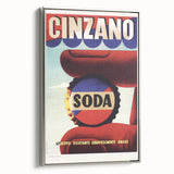 Cinzano Soda Retro Advertisement Vintage Poster Art - Mid-Century Print