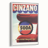 Cinzano Soda Retro Advertisement Vintage Poster Art - Mid-Century Print