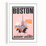 Boston Retro Travel Poster | Vintage City & Sailing Art