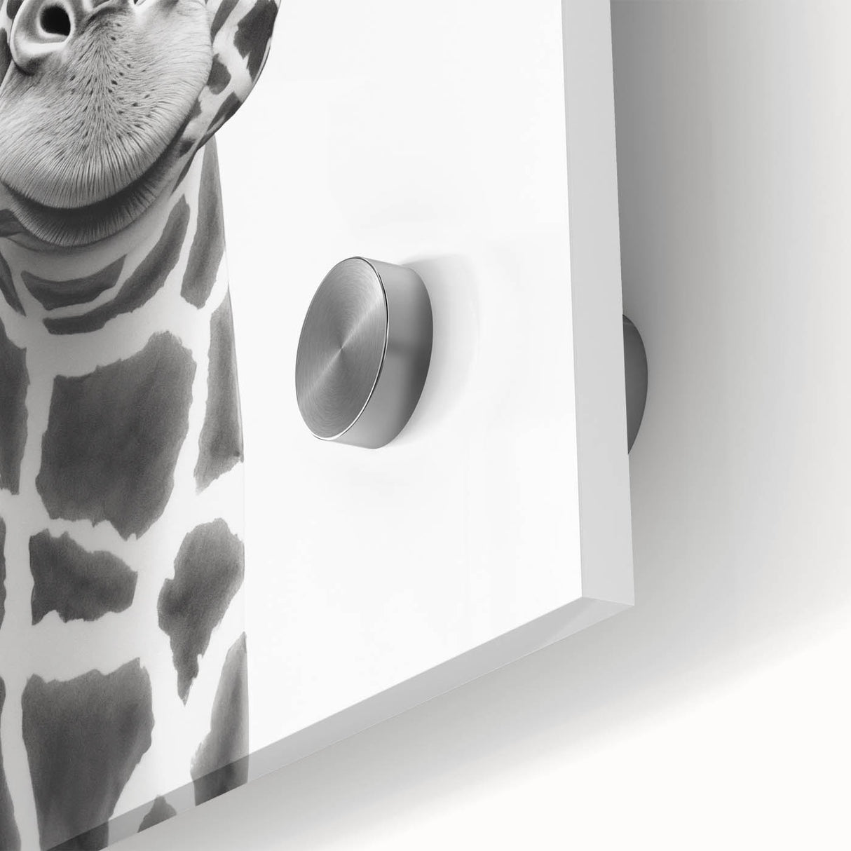 Quirky Giraffe Bathroom Wall Art - Fun Black and White Decor