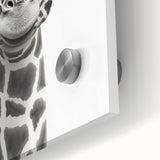 Quirky Giraffe Bathroom Wall Art - Fun Black and White Decor