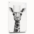 Quirky Giraffe Bathroom Wall Art - Fun Black and White Decor