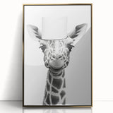 Quirky Giraffe Bathroom Wall Art - Fun Black and White Decor