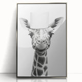 Quirky Giraffe Bathroom Wall Art - Fun Black and White Decor