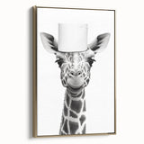 Quirky Giraffe Bathroom Wall Art - Fun Black and White Decor