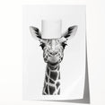 Quirky Giraffe Bathroom Wall Art - Fun Black and White Decor